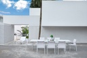 Sillon de  comedor ORICK aluminio blanco y textil blanco