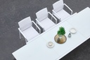 Sillon de  comedor ORICK aluminio blanco y textil blanco