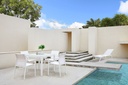 Sillon de  comedor ORICK aluminio blanco y textil blanco