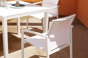 Sillon de  comedor ORICK aluminio blanco y textil blanco