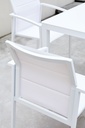Sillon de  comedor ORICK aluminio blanco y textil blanco