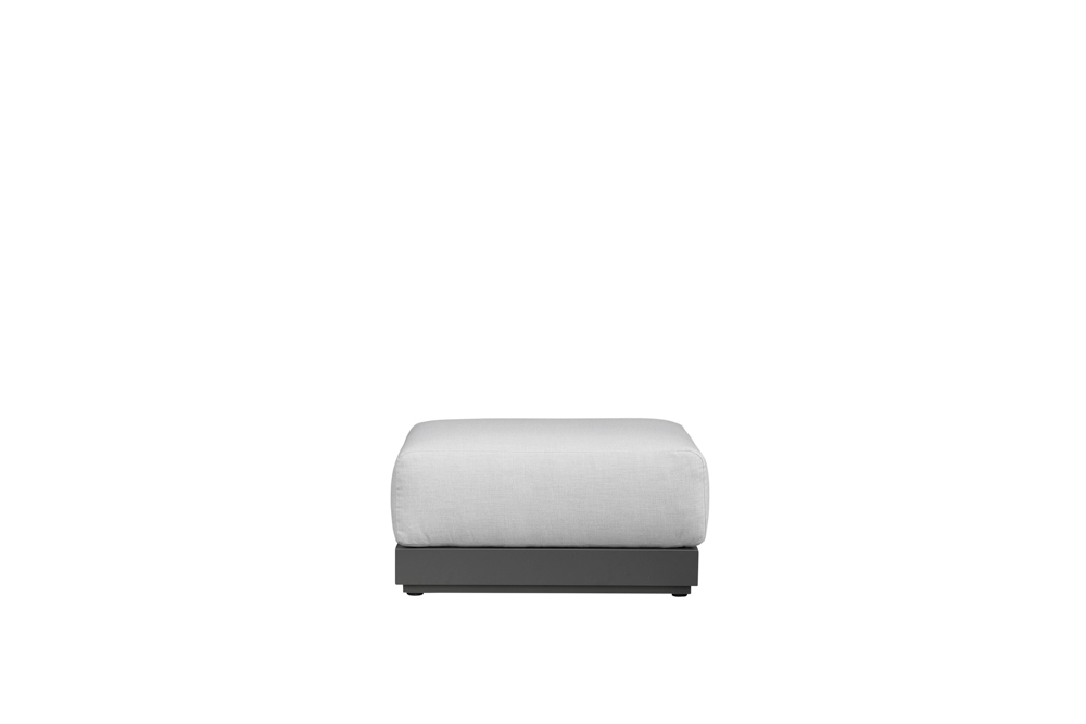 Modulo puff Onix. Aluminio antracita cojineria gris medio