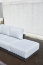 Modulo puff Onix. Aluminio antracita cojineria gris medio