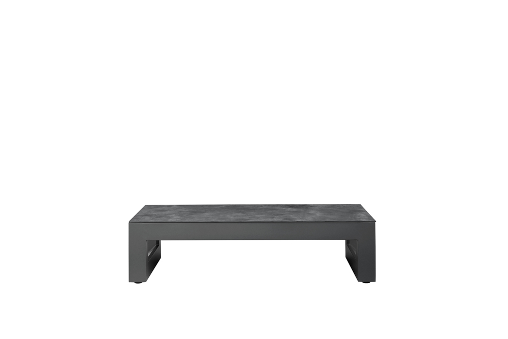 Mesa de centro Onix.Aluminio antracita cristal ceramico gris antracita