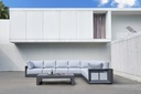 Mesa de centro Onix.Aluminio antracita cristal ceramico gris antracita