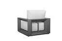 Sofa 1 plaza Onix. Aluminio antracita cojineria gris medio