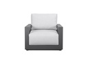 Sofa 1 plaza Onix. Aluminio antracita cojineria gris medio
