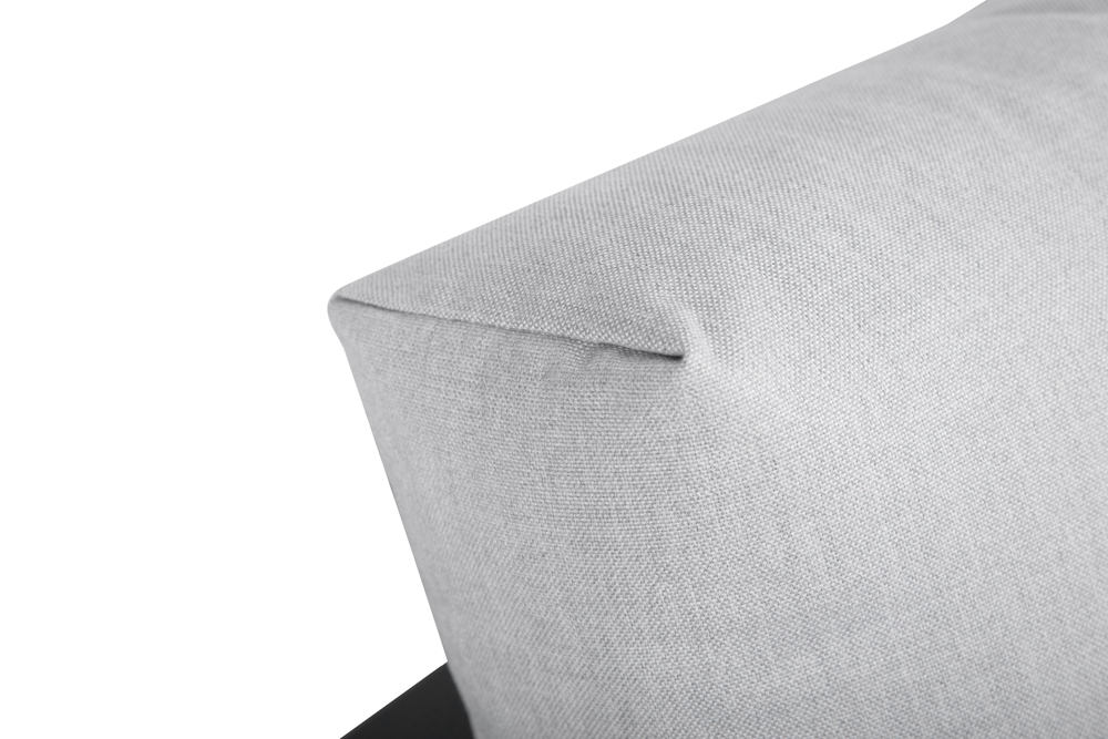Sofa 1 plaza Onix. Aluminio antracita cojineria gris medio