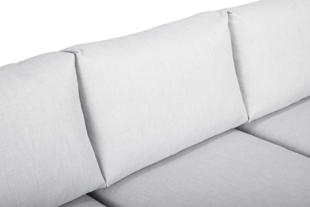 Sofa 3 plazas Onix. Aluminio antracita cojineria gris medio