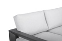 Sofa 3 plazas Onix. Aluminio antracita cojineria gris medio
