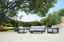 Sofa 3 plazas Onix. Aluminio antracita cojineria gris medio