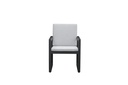 sillon de comedor Onix. Aluminio antracita y cojineria gris medio