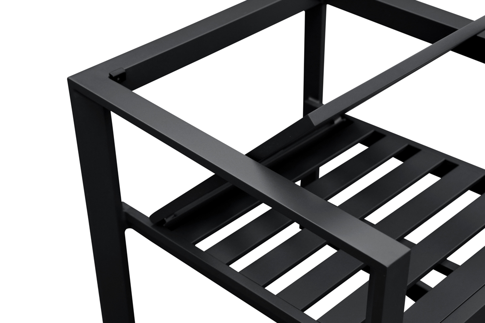 sillon de comedor Onix. Aluminio antracita y cojineria gris medio