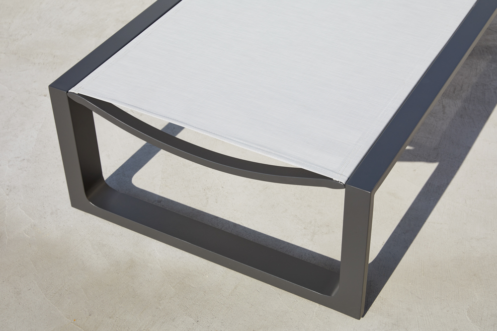 Tumbona Onix aluminio antracita textilene gris medio