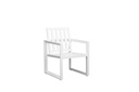 sillon de comedor Onix. Aluminio blanco y cojineria gris claro