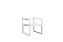 sillon de comedor Onix. Aluminio blanco y cojineria gris claro
