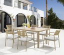 Mesa de comedor Harmony 160*88cm  aluminio efecto madera