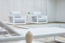 Sofa 1 plaza Onix. Aluminio blanco cojineria gris claro