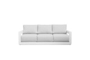 Sofa 3 plazas Onix. Aluminio blanco cojineria gris claro