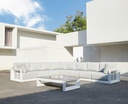Modulo esquina Onix. Aluminio blanco cojineria gris claro