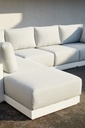 Modulo puff Onix. Aluminio blanco cojineria gris claro