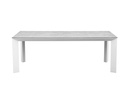 Mesa de comedor Onix 210*90cm. Alu blanco cristal ceram. Gris claro