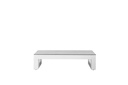 Mesa  de centro Onix.Aluminio blanco cristal ceramico gris claro