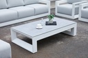 Mesa  de centro Onix.Aluminio blanco cristal ceramico gris claro