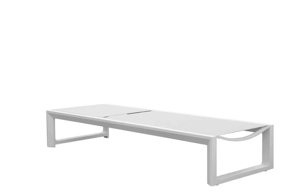 Tumbona Onix aluminio blanco textilene gris claro
