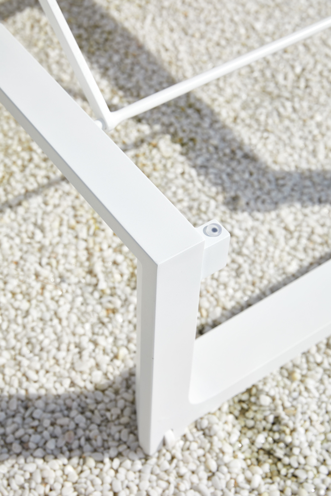 Tumbona Onix aluminio blanco textilene gris claro