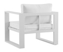 Sofa 1 plaza Niland aluminio blanco y cojineria blanca