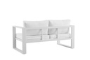 Sofa 2 plazas Niland aluminio blanco y cojineria blanca