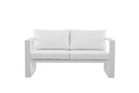 Sofa 2 plazas Niland aluminio blanco y cojineria blanca
