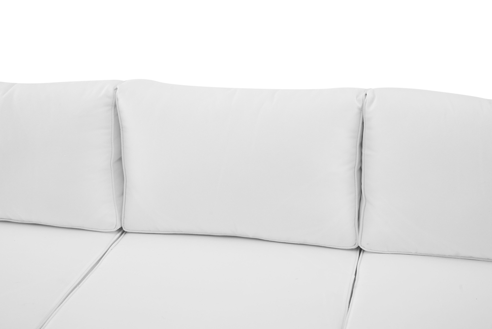 Sofa 3 plazas Niland aluminio blanco y cojineria blanca