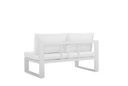 Modulo dos plazas Niland brazo izquierdo alu blanco y cojineria blanca.