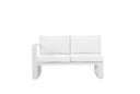 Modulo dos plazas Niland brazo izquierdo alu blanco y cojineria blanca.