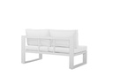 Modulo dos plazas Niland brazo derecho alu blanco y cojineria blanca.
