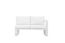 Modulo dos plazas Niland brazo derecho alu blanco y cojineria blanca.
