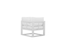 Modulo rincon Niland alu blanco y cojineria blanca.