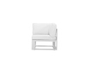 Modulo rincon Niland alu blanco y cojineria blanca.