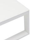 Mesa de centro Niland aluminio blanco y  cristal blanco