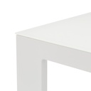 Mesa de centro Niland aluminio blanco y  cristal blanco