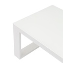 Mesa de centro Niland aluminio blanco y  cristal blanco