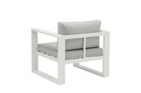 Sofa 1 plaza Niland aluminio blanco y cojineria gris claro