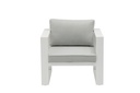Sofa 1 plaza Niland aluminio blanco y cojineria gris claro