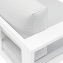 Sofa 1 plaza Niland aluminio blanco y cojineria gris claro