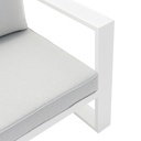 Sofa 1 plaza Niland aluminio blanco y cojineria gris claro