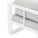 Sofa 1 plaza Niland aluminio blanco y cojineria gris claro