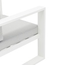 Sofa 1 plaza Niland aluminio blanco y cojineria gris claro