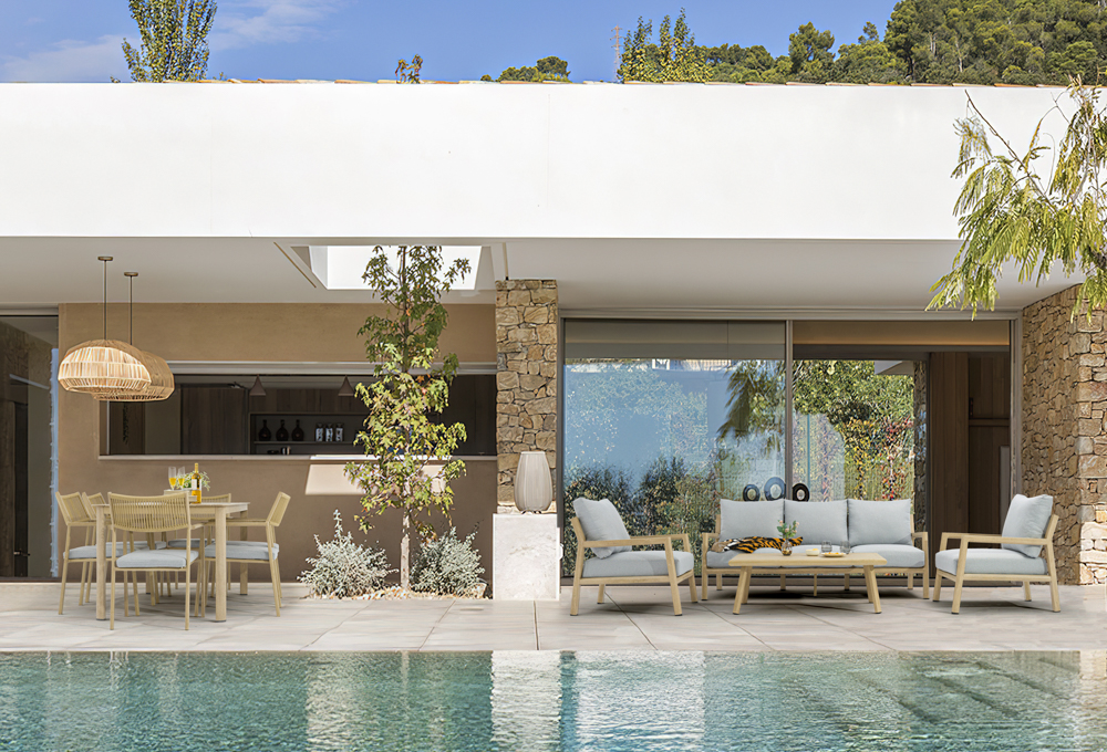 Mesa de centro Harmony aluminio efecto  madera